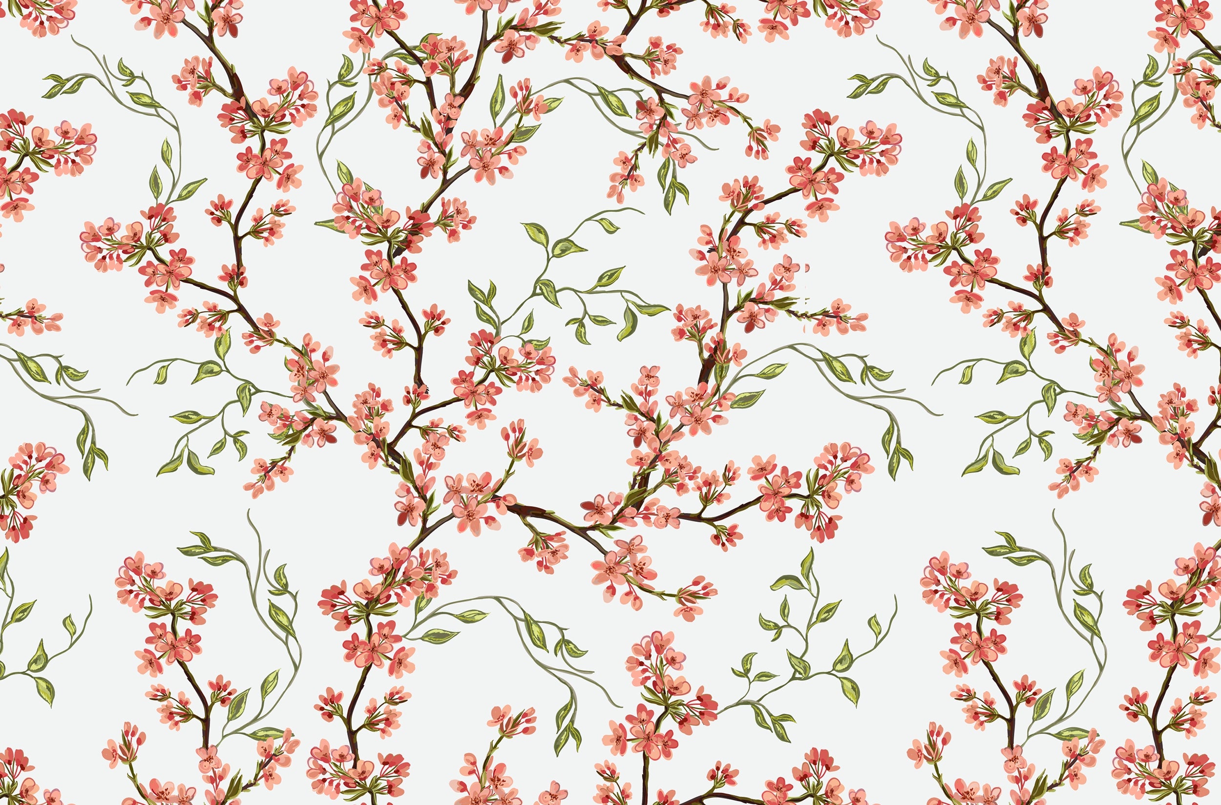 Pink Flowering Branches Wallpaper