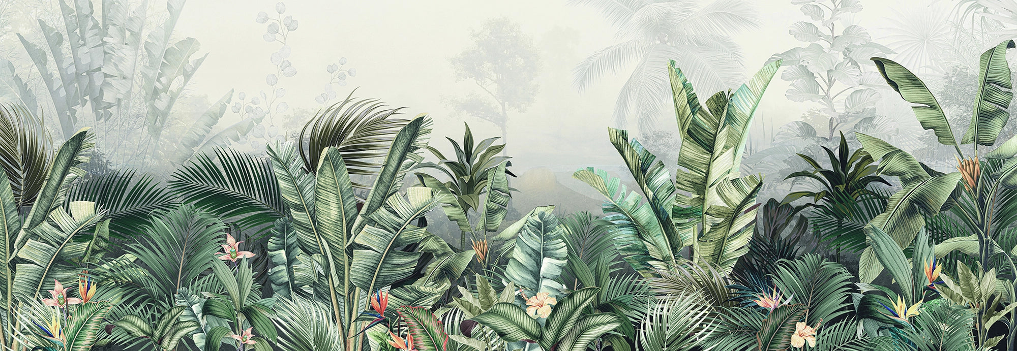 Papier Peint Jungle Tropicale - Feuillage Vert Luxuriant