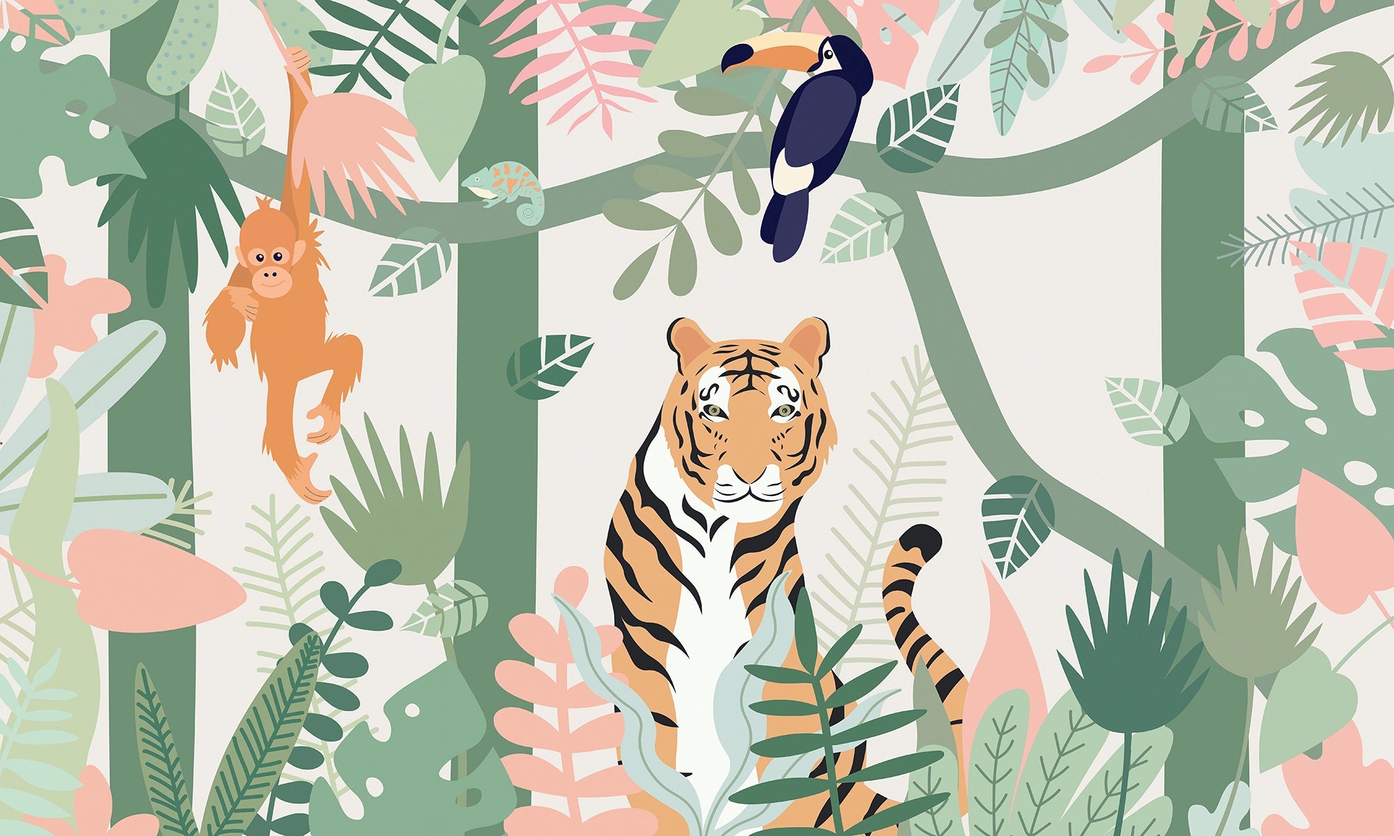 Jungle Animals Kids Wallpaper Mural