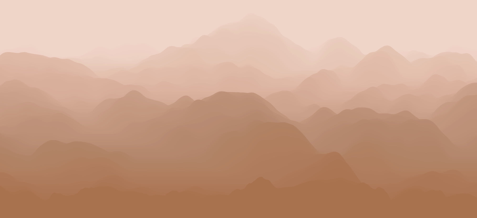 Terracotta Abstract Mountain Panoramic Wallpaper