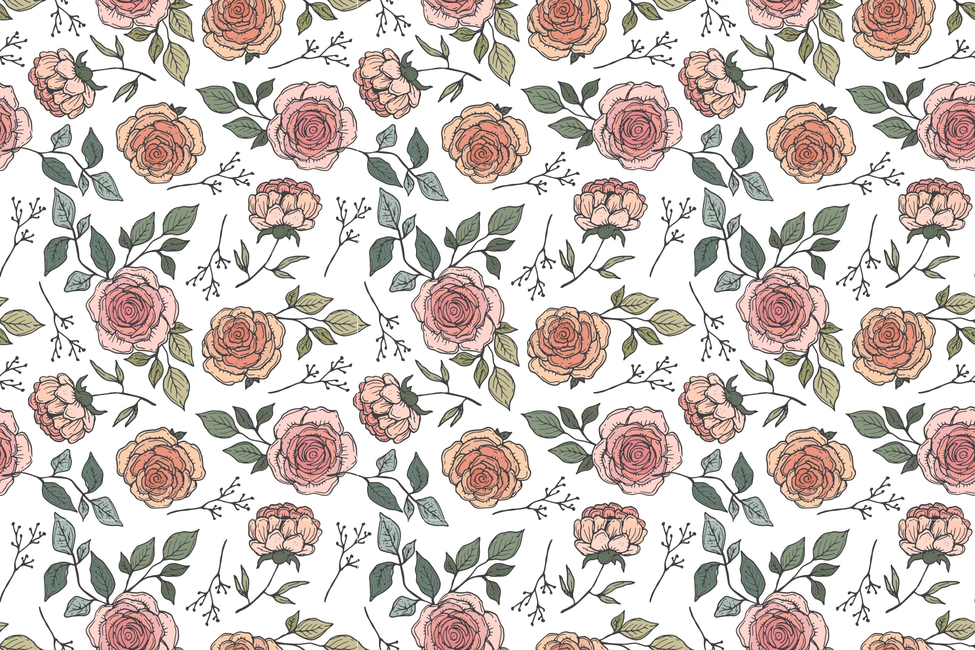 Passion Rose Panoramic Wallpaper