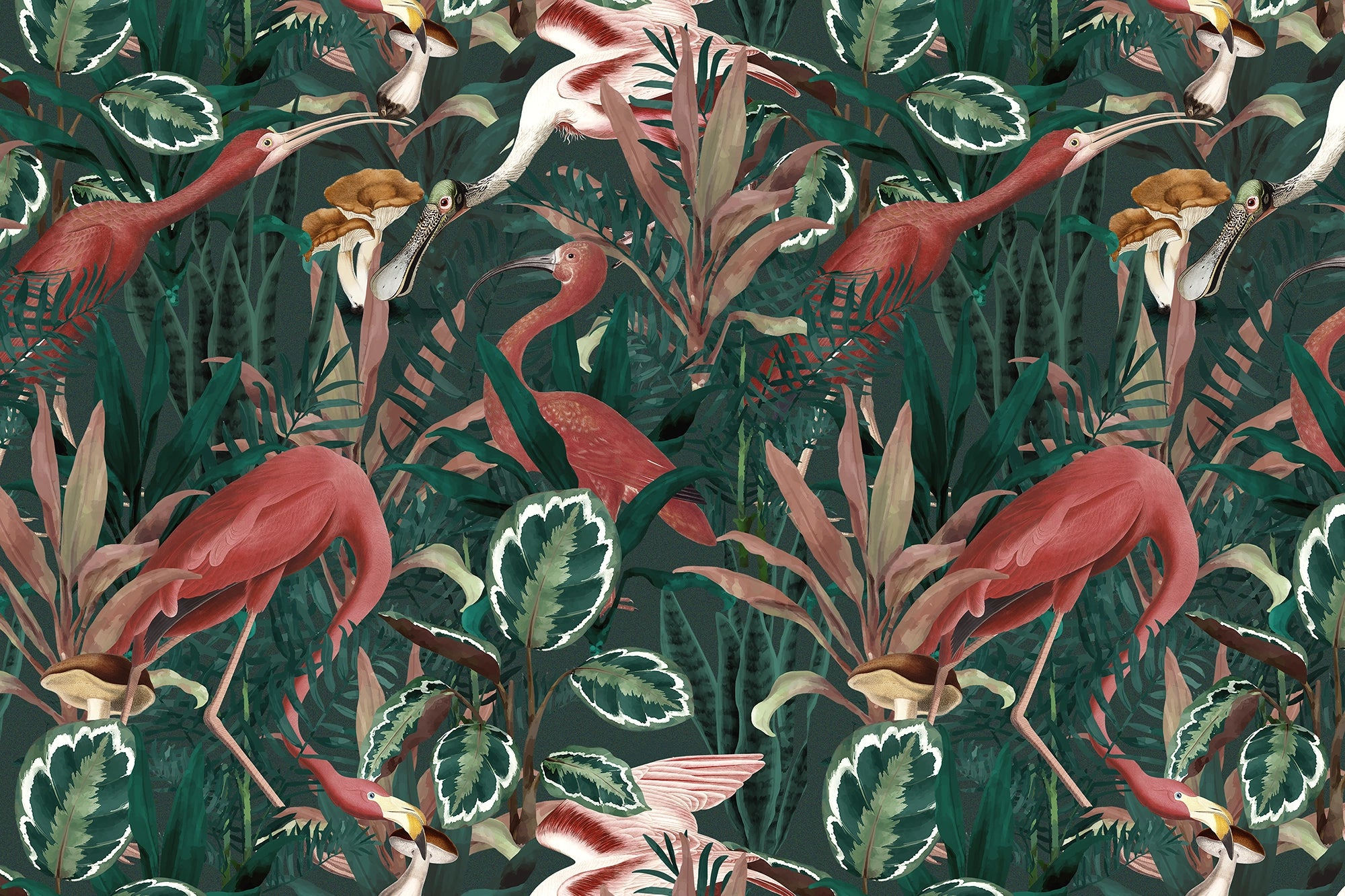 Vintage Exotic Birds Wallpaper