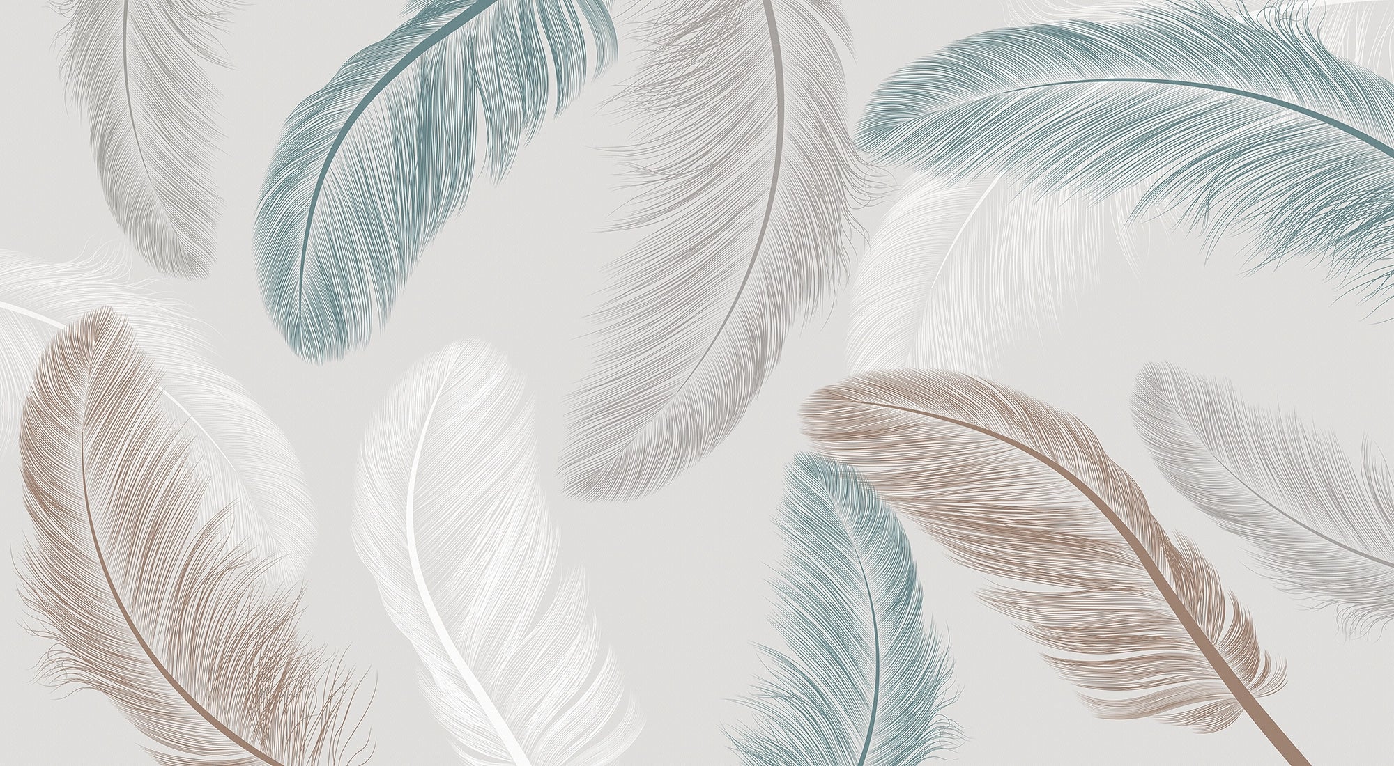 Soft feather panoramic wallpaper