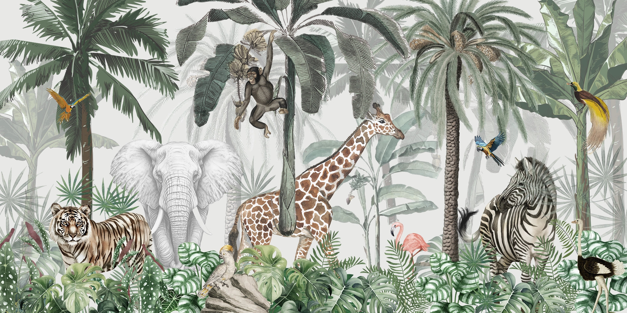 Jungle Animals Custom Wallpaper