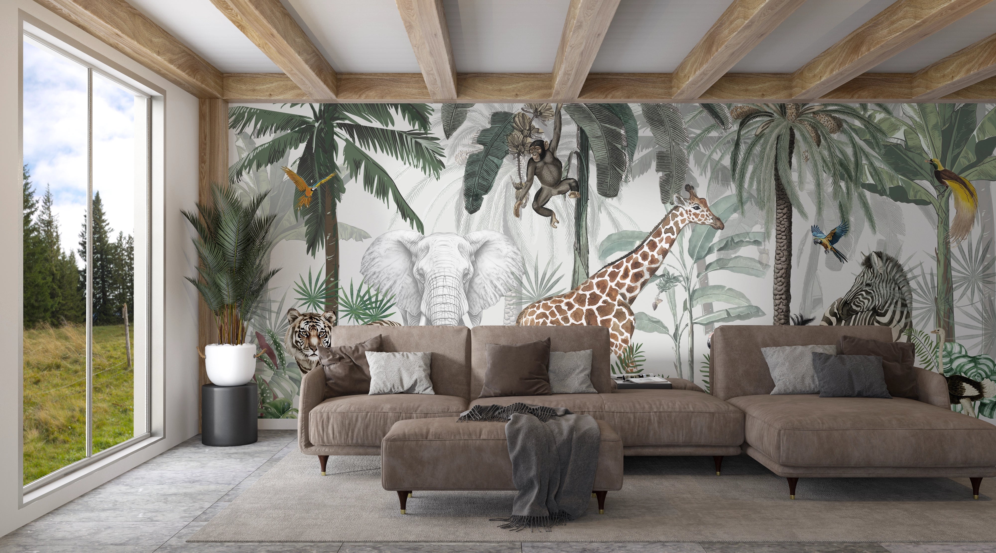 Jungle Animals Custom Wallpaper