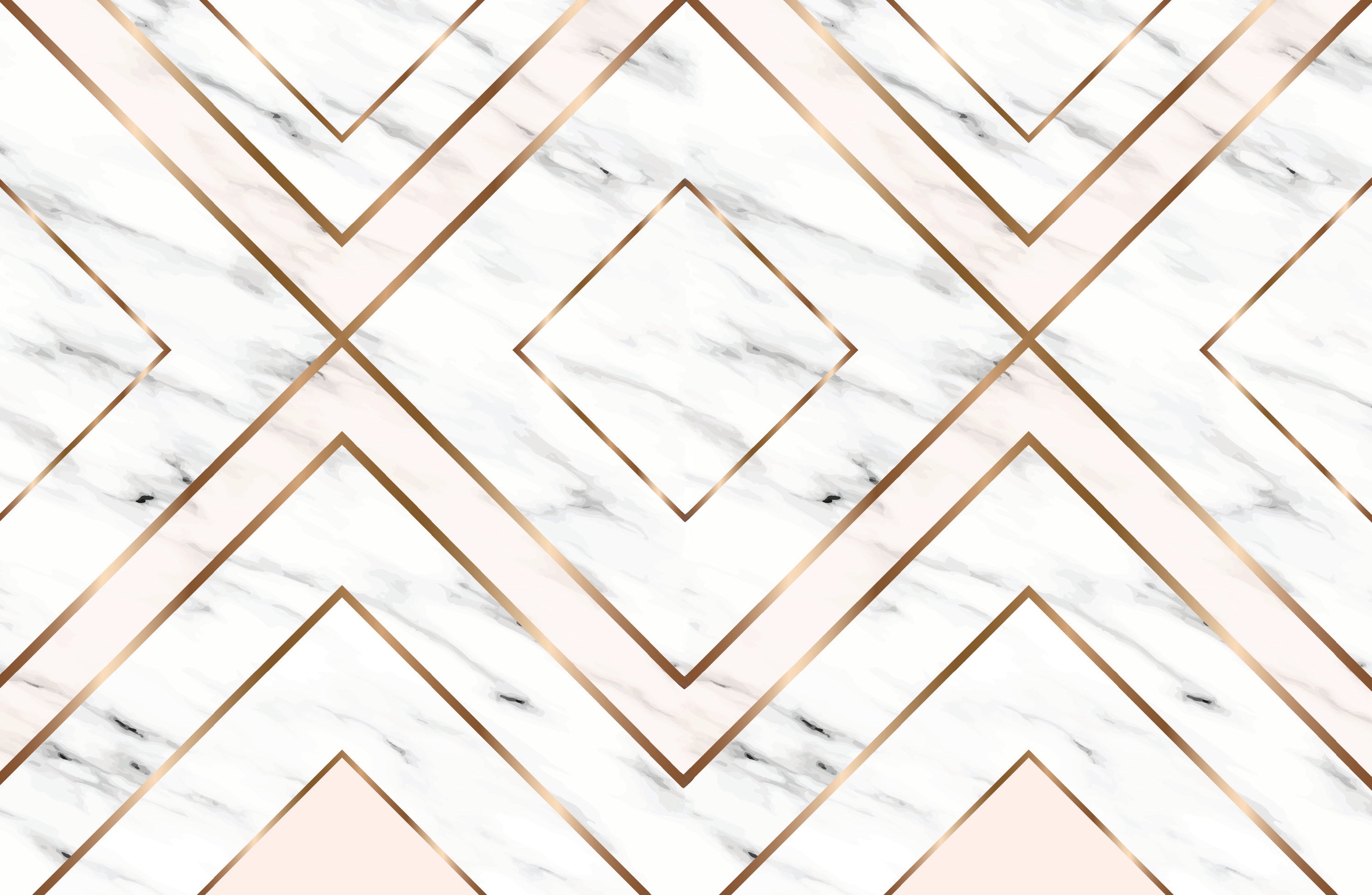 Pink &amp; white diamond marble effect wallpaper