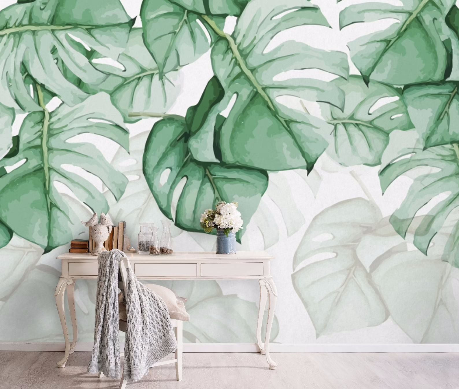 Papier peint panoramique feuille de monstera livraison offerte - Kam & Leon