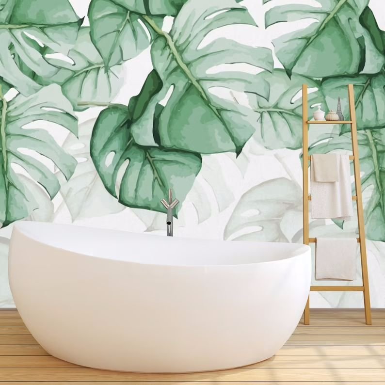 Papier peint panoramique feuille de monstera livraison offerte - Kam & Leon