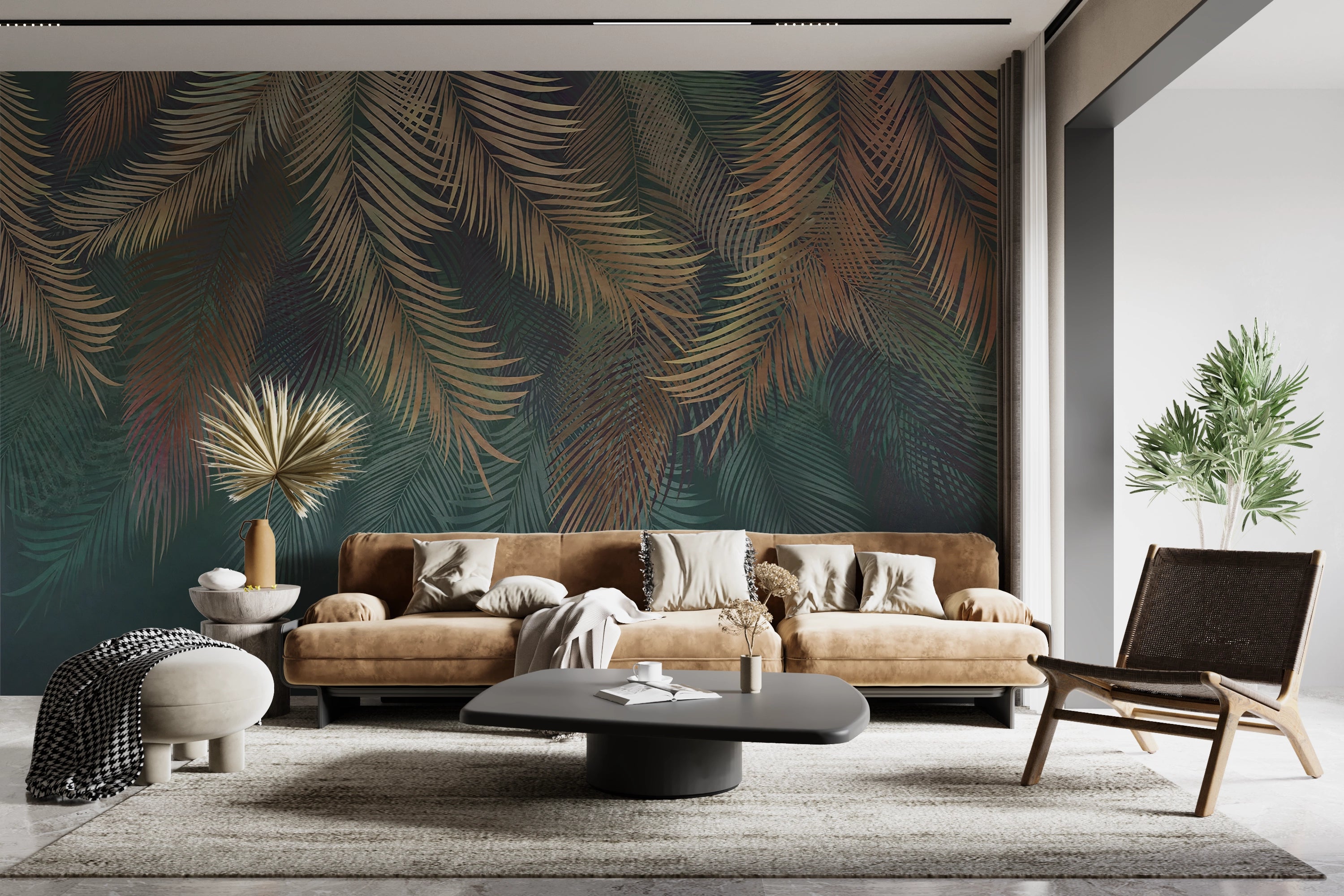 Colorful exotic leaves wall mural