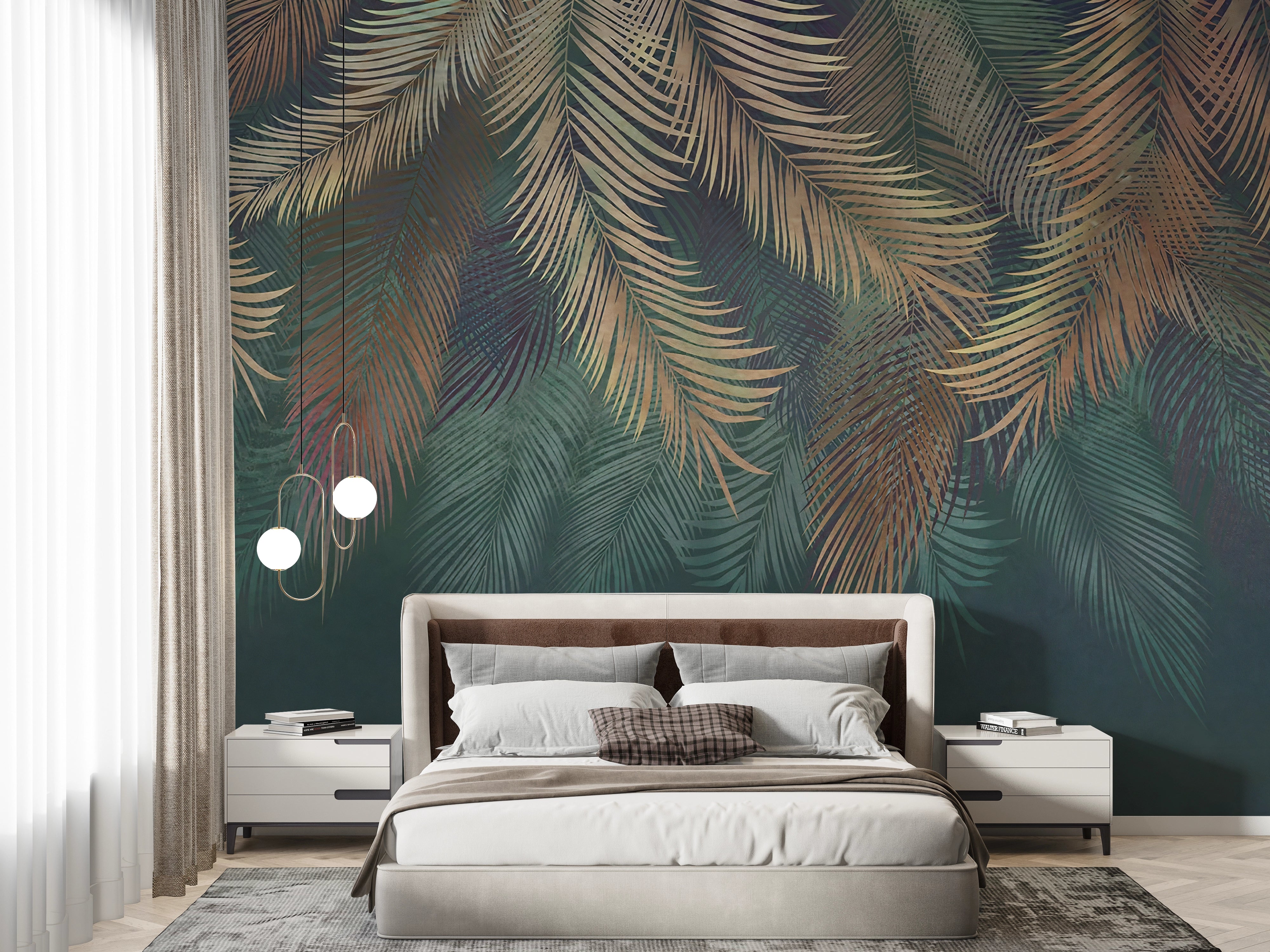 Colorful exotic leaves wall mural