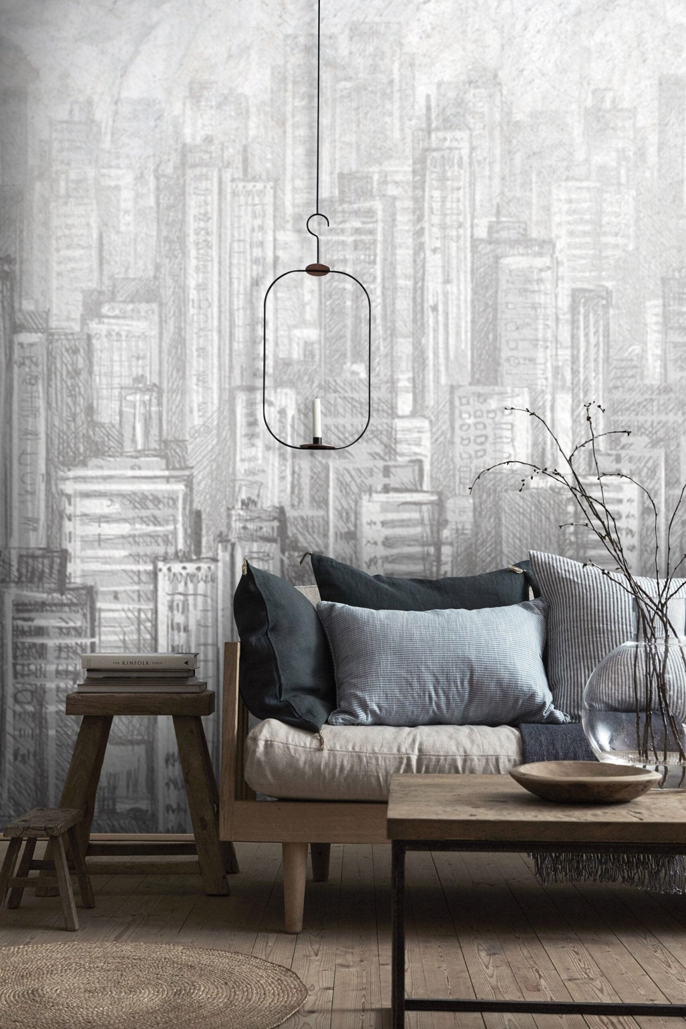 Fresque murale grattes ciel noir & blanc livraison offerte - Kam & Leon