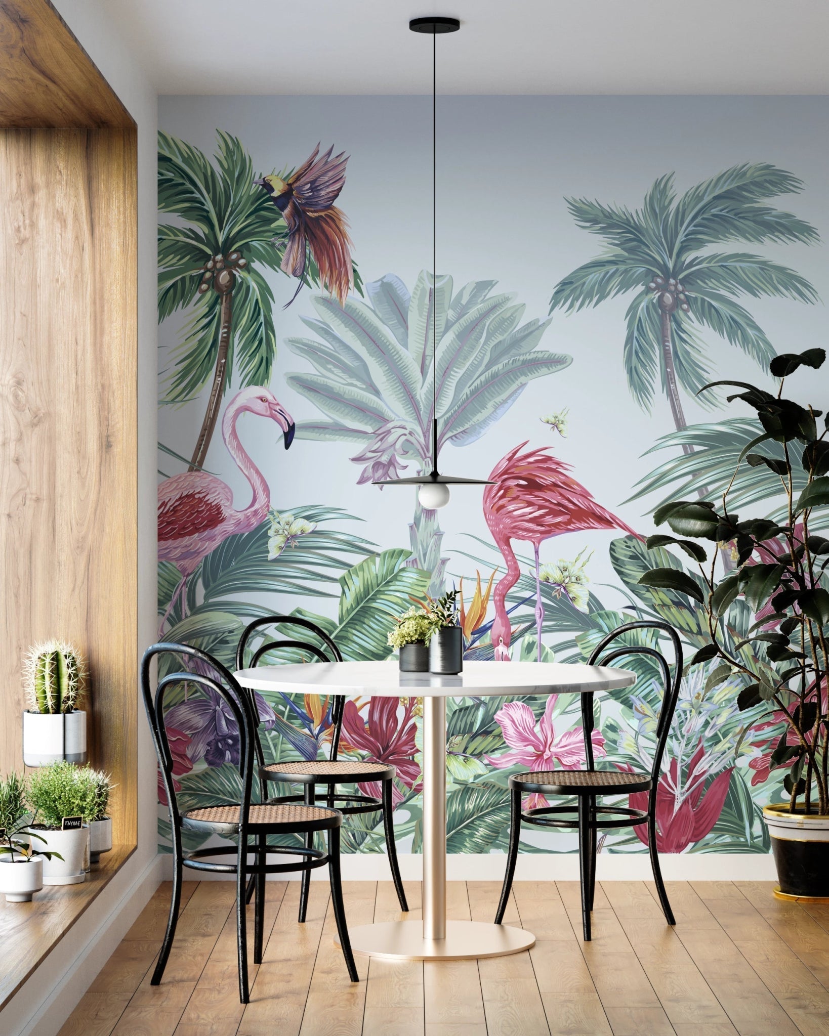 Panoramic mural with an exotic atmosphere 