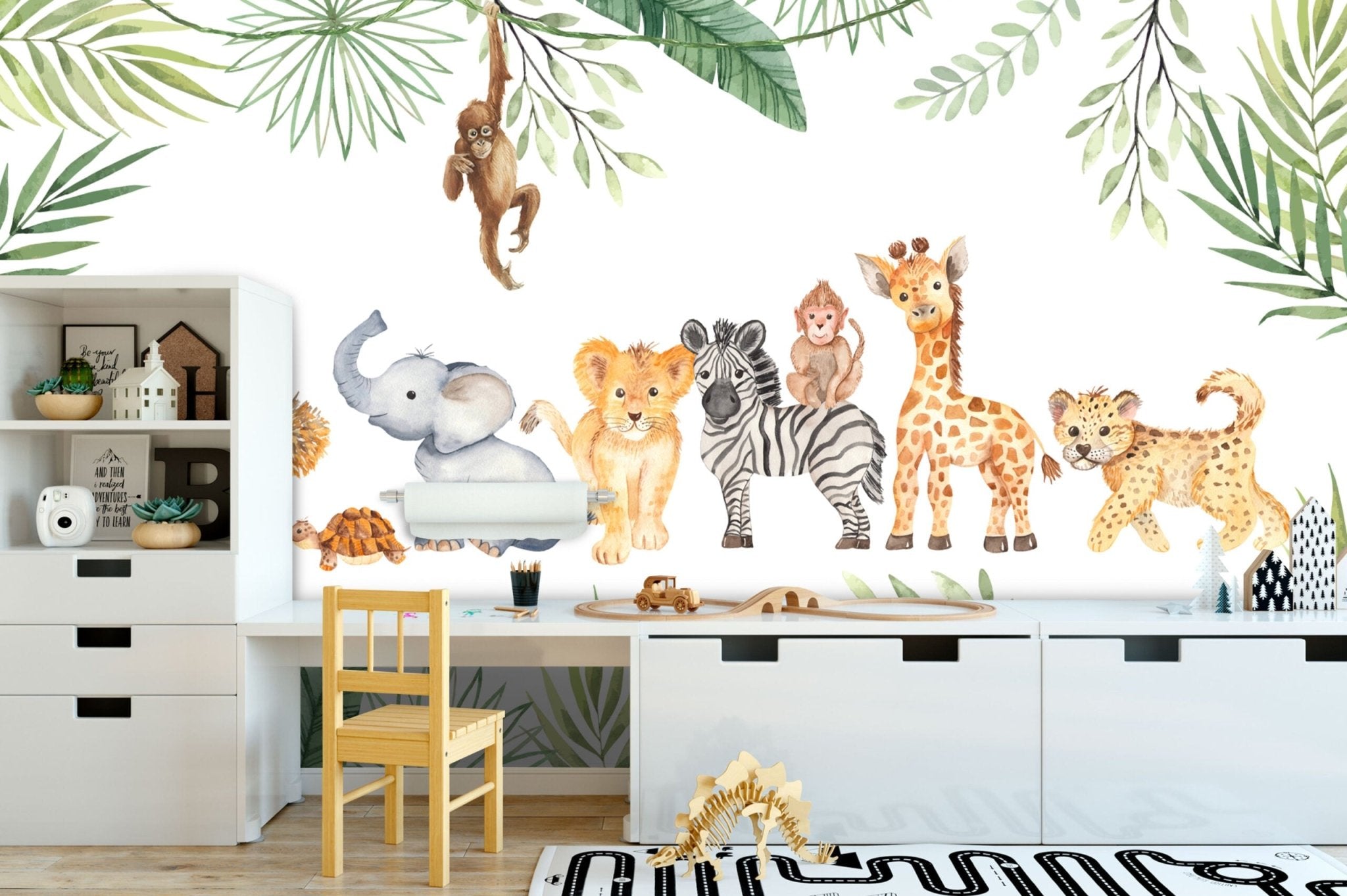 Papier peint animaux de la jungle chambre enfant livraison offerte - Kam & Leon