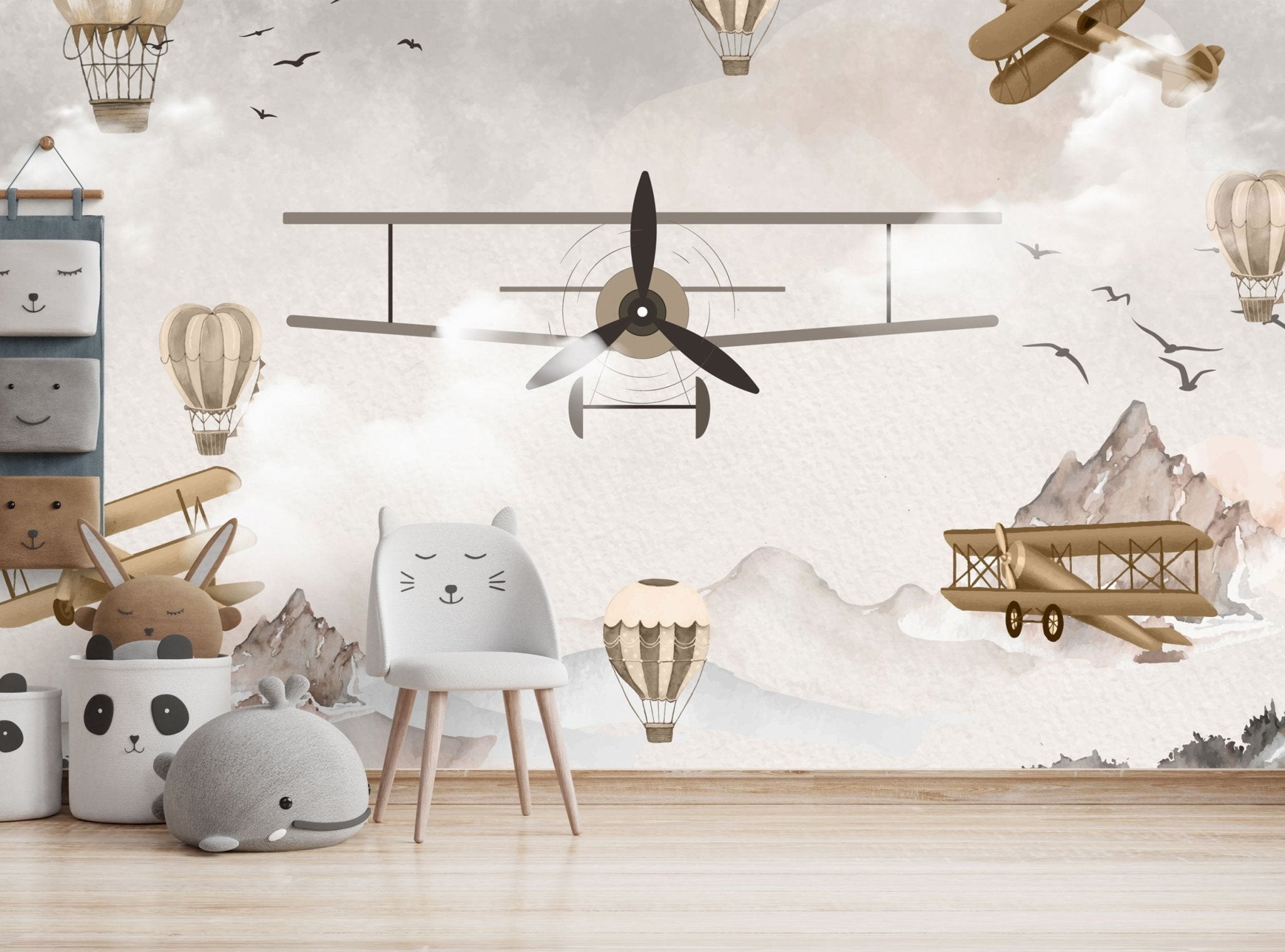 Papier peint avions dans les airs - Kam & Leon