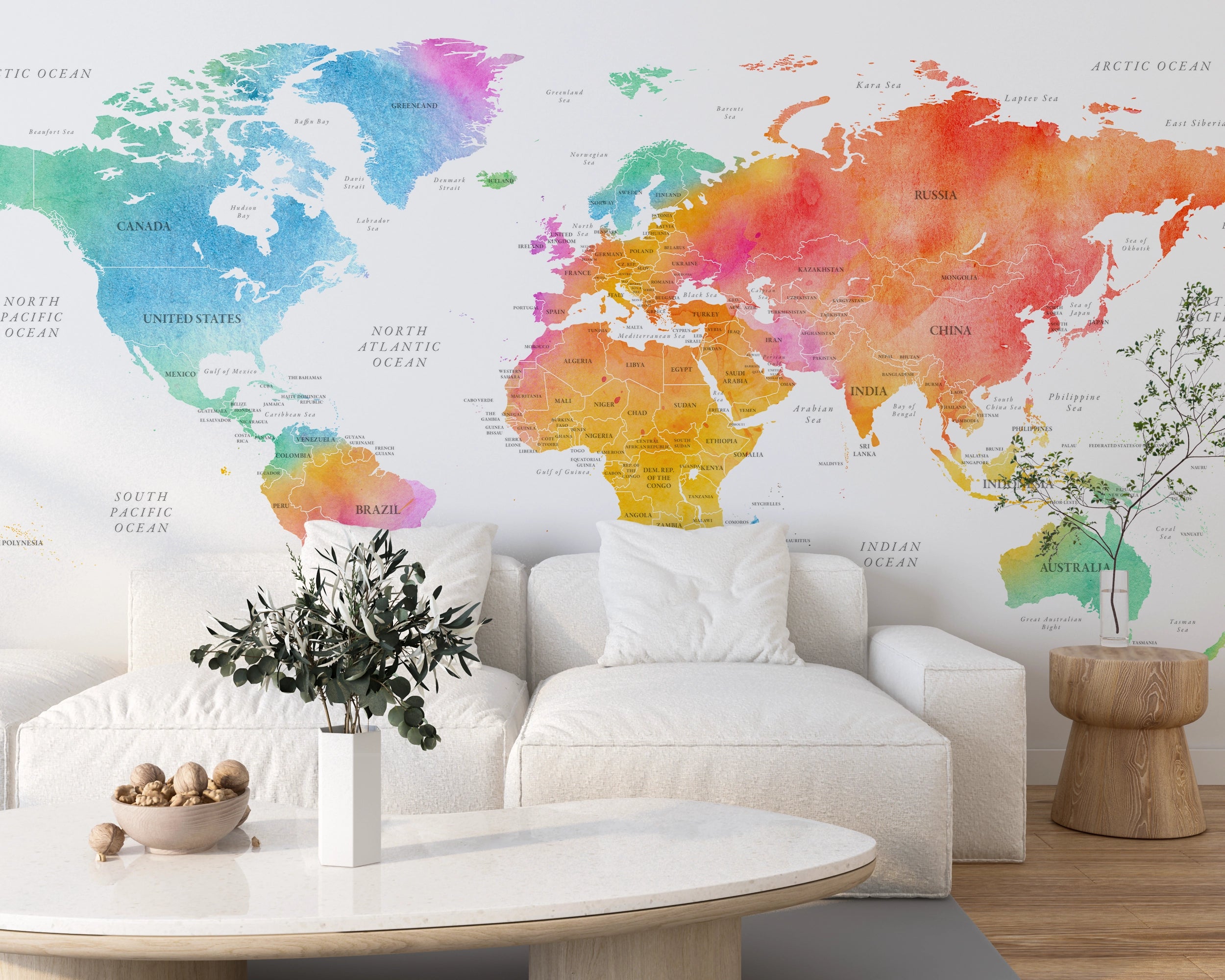 Colorful world map wallpaper