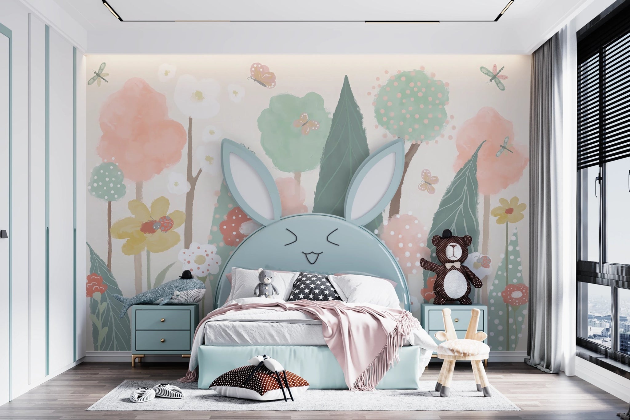 Papier peint chambre enfant la Forêt enchantée - Kam & Leon