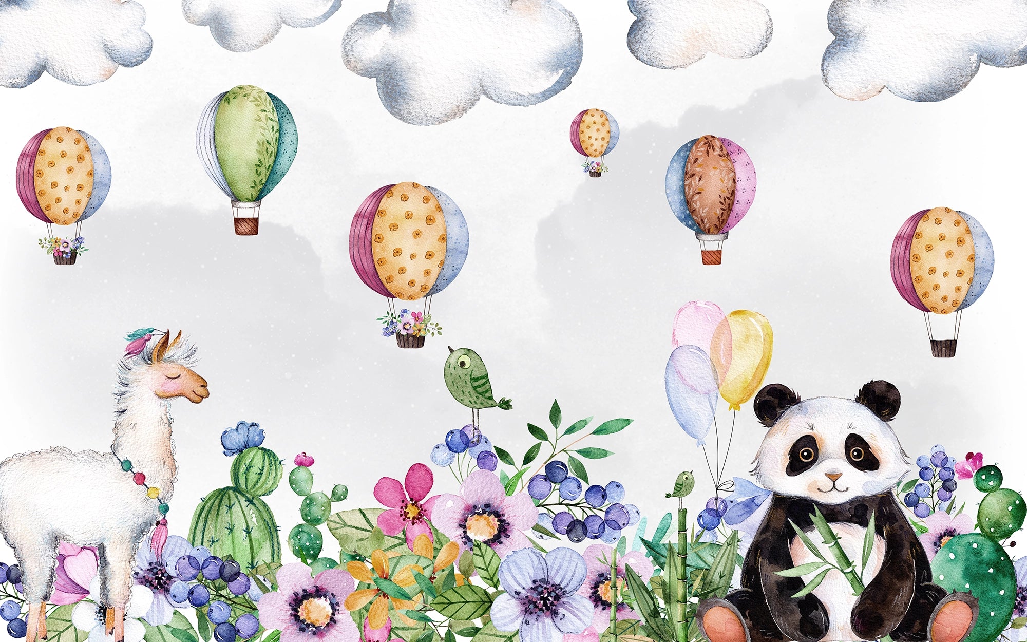 Panda &amp; Co. Children's Bedroom Wallpaper