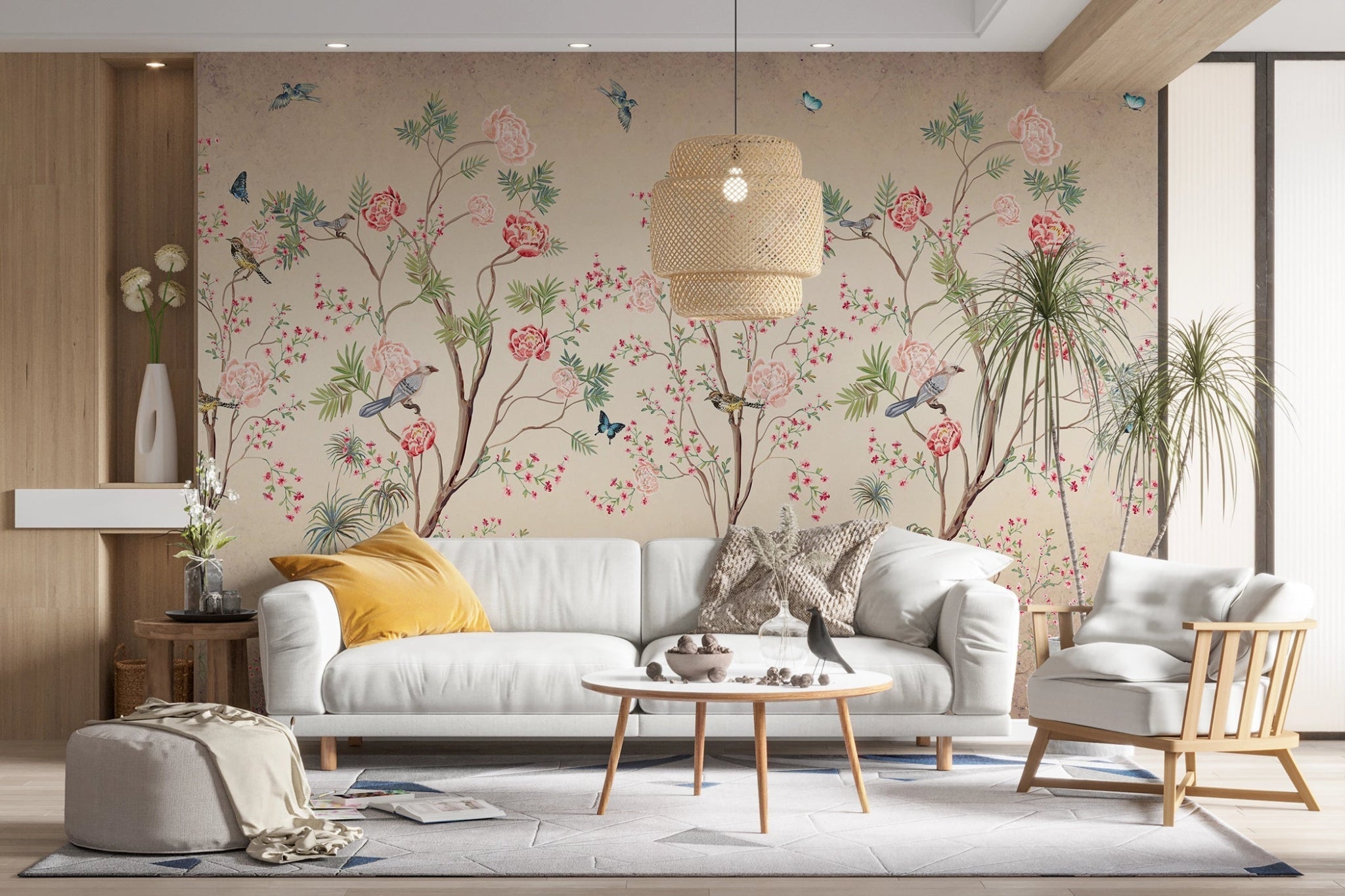 Papier peint Chinoiserie Colibri - Kam & Leon