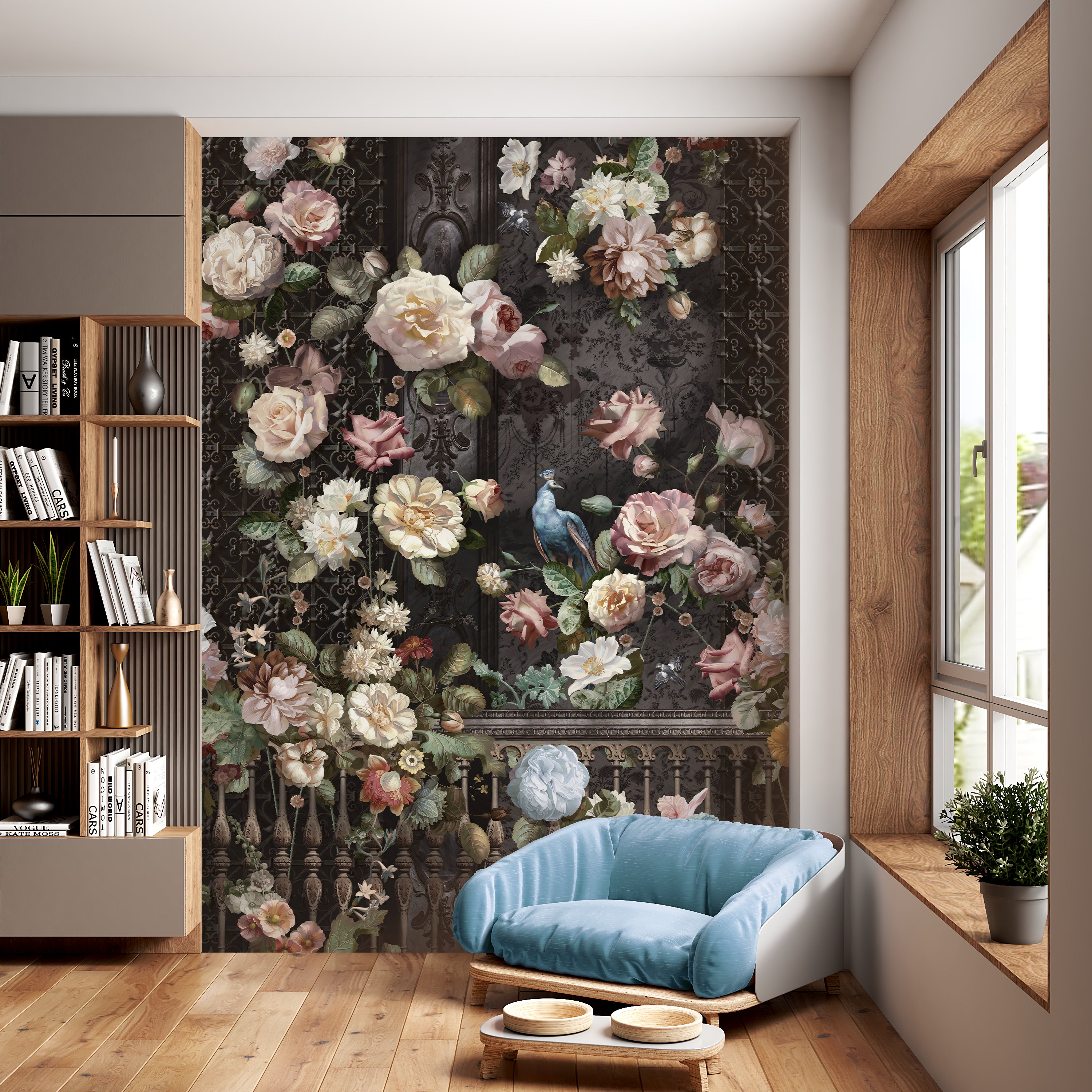 Trendy floral wallpaper