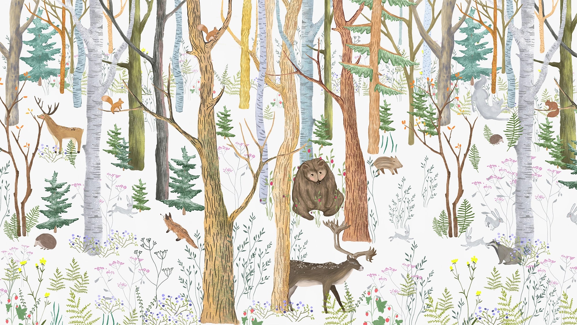 Forest wallpaper for children's room