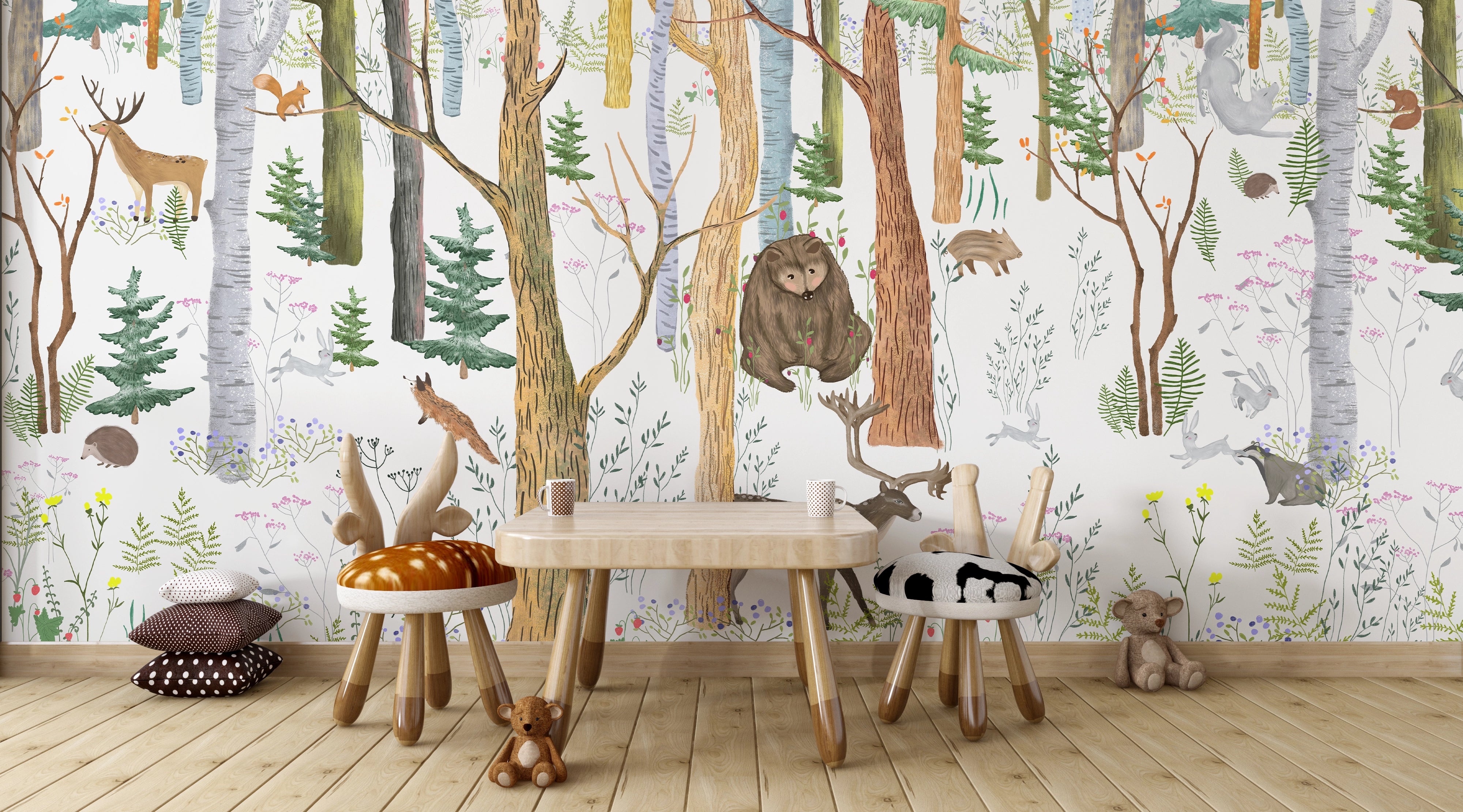 Forest wallpaper for children's room