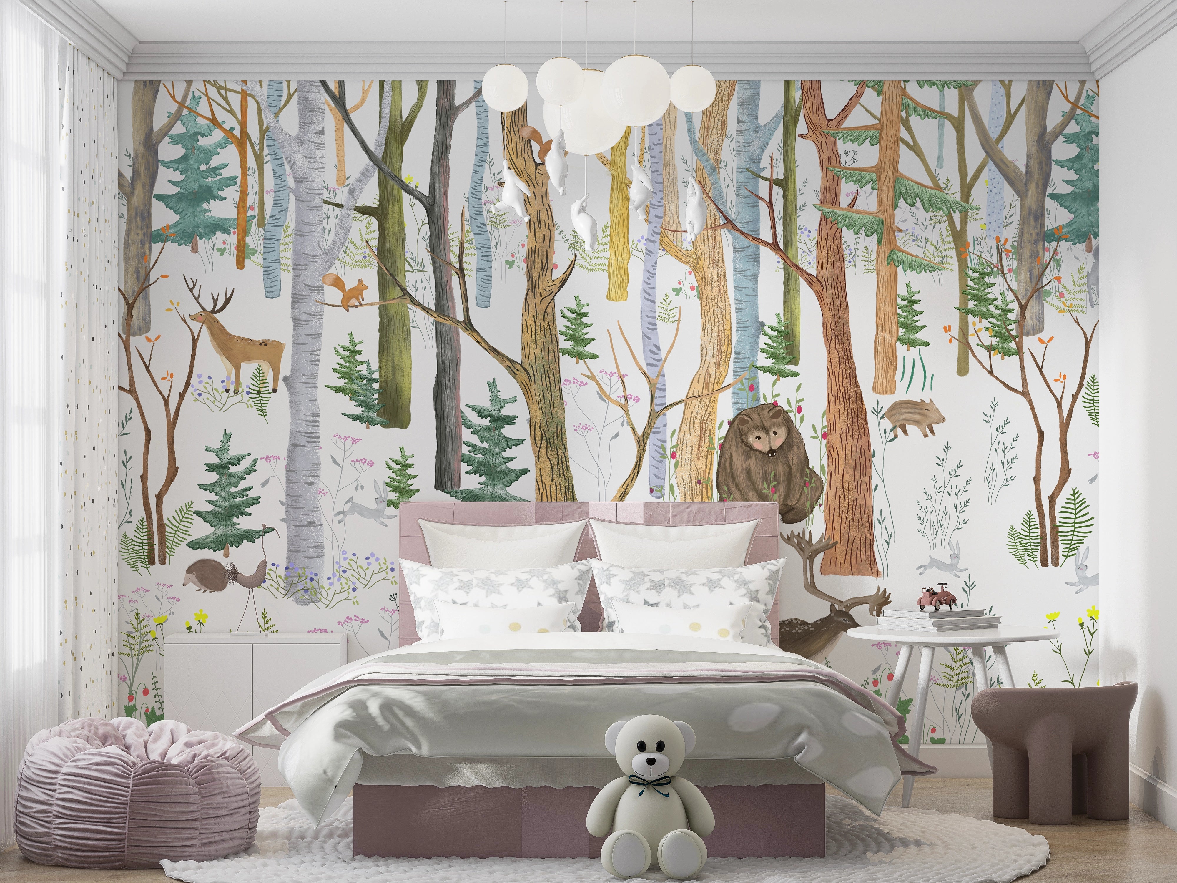 Forest wallpaper for children's room