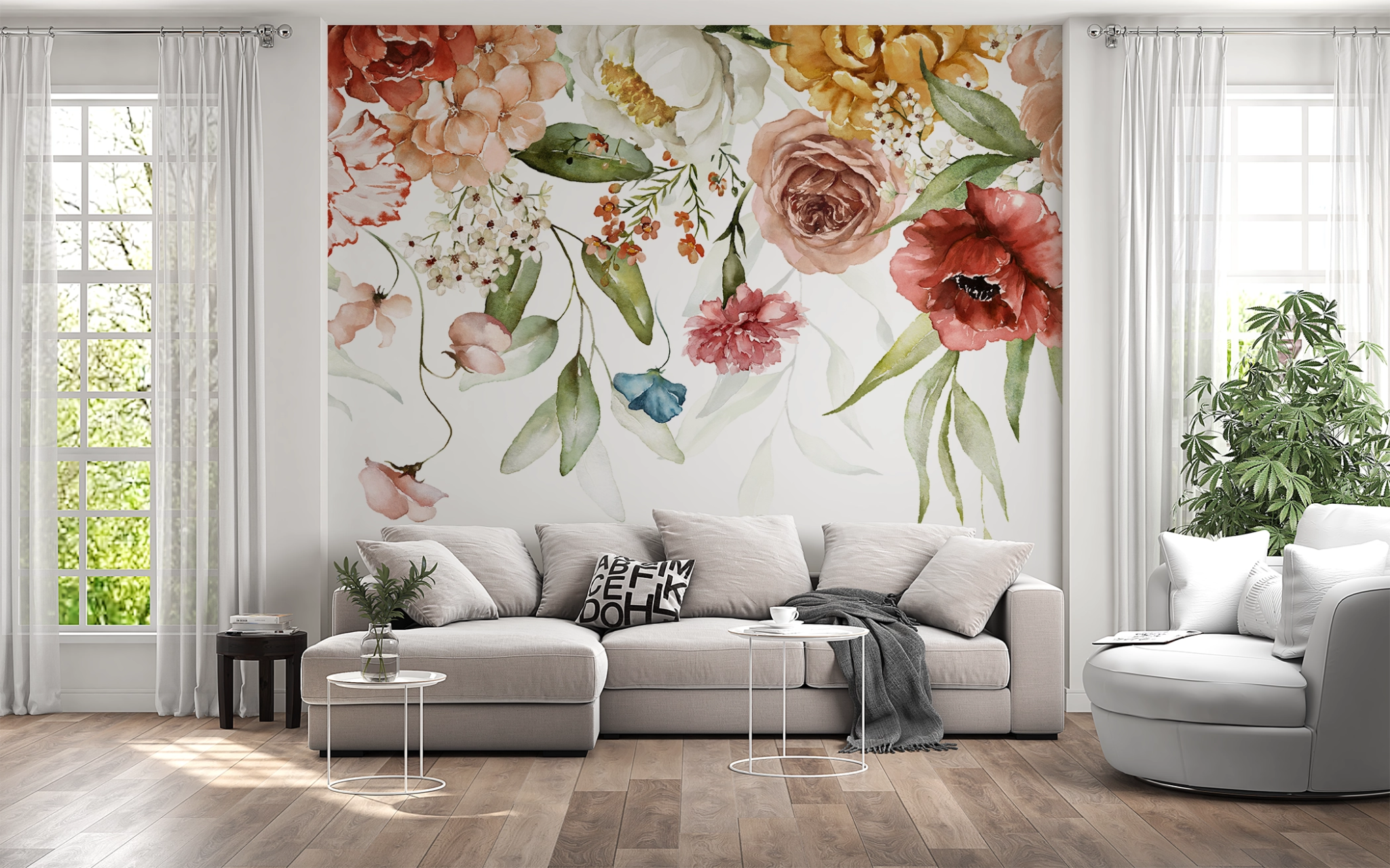 Papier peint Jardin de Fleurs - Kam & Leon