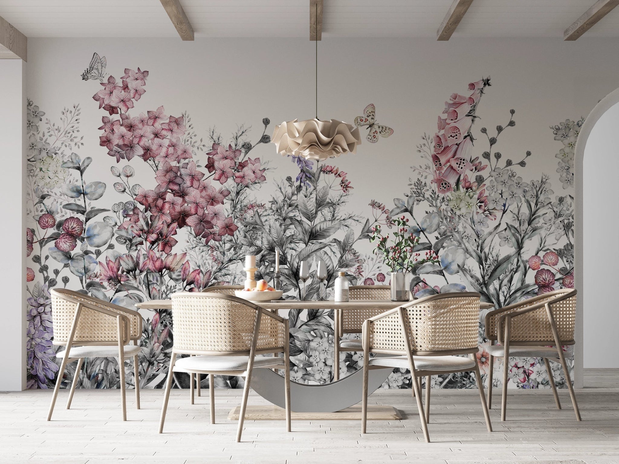 Papier peint jardin floral - Kam & Leon