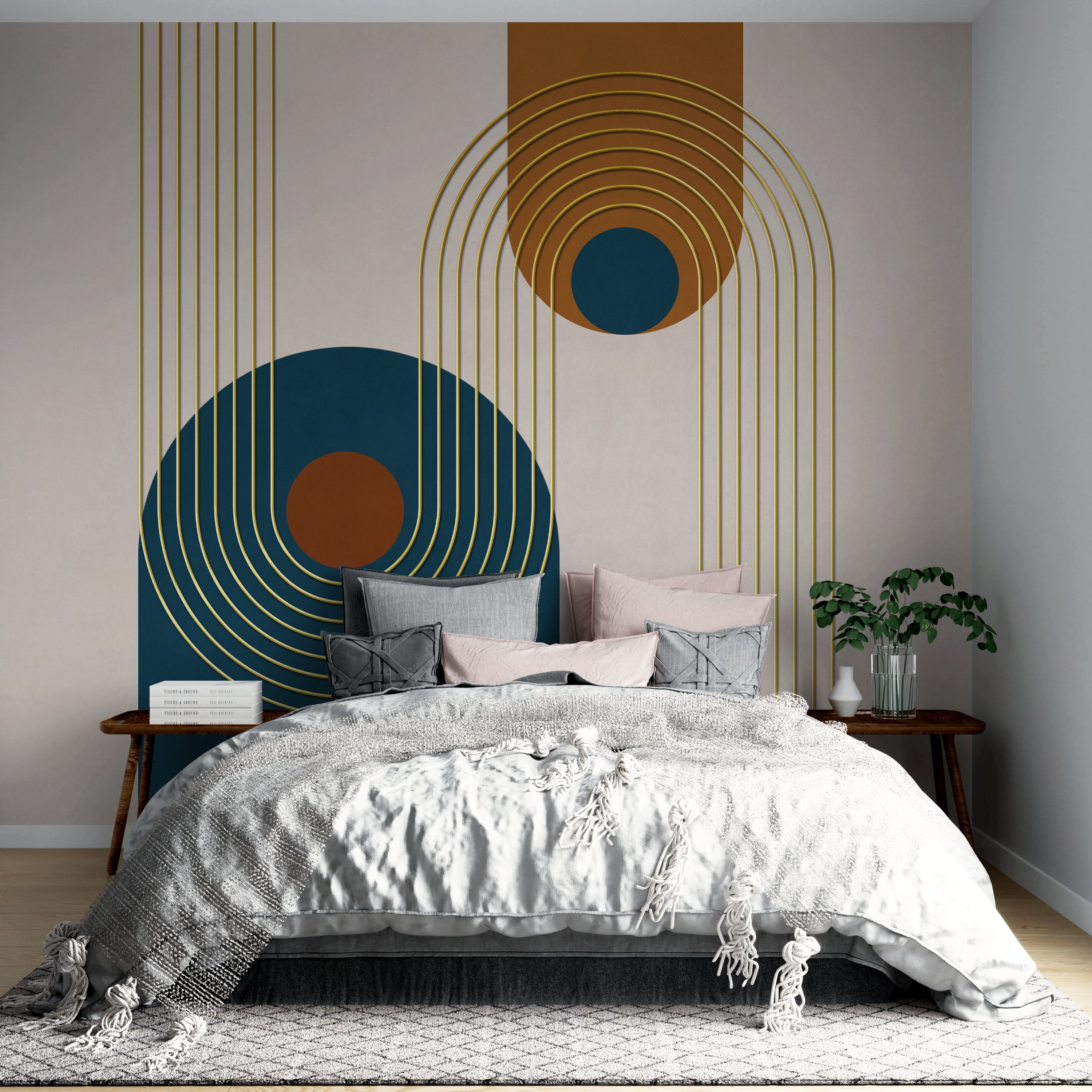 Retro Chic Lines Wallpaper