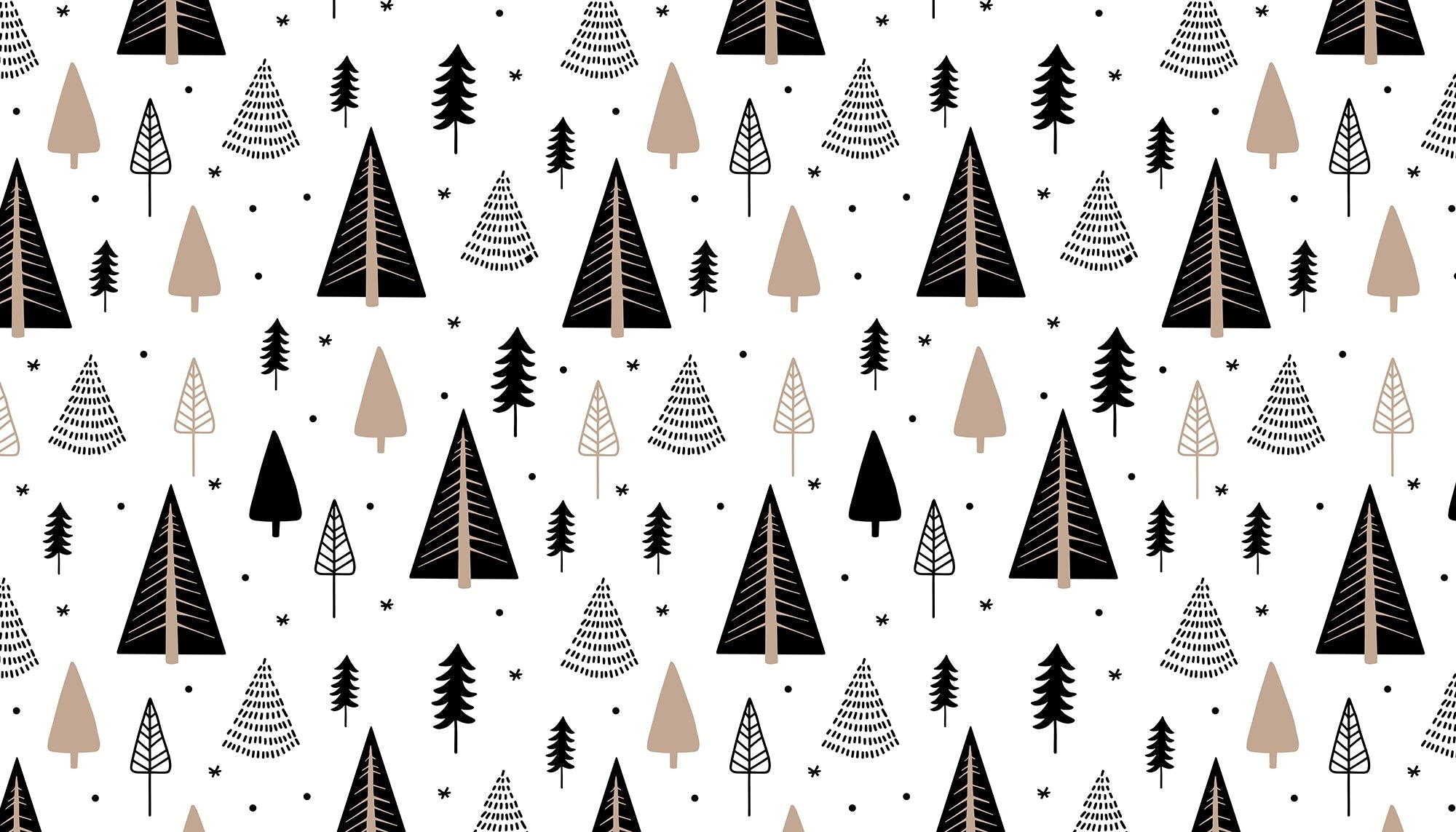 Papier peint motif petits sapins - Kam et Léon