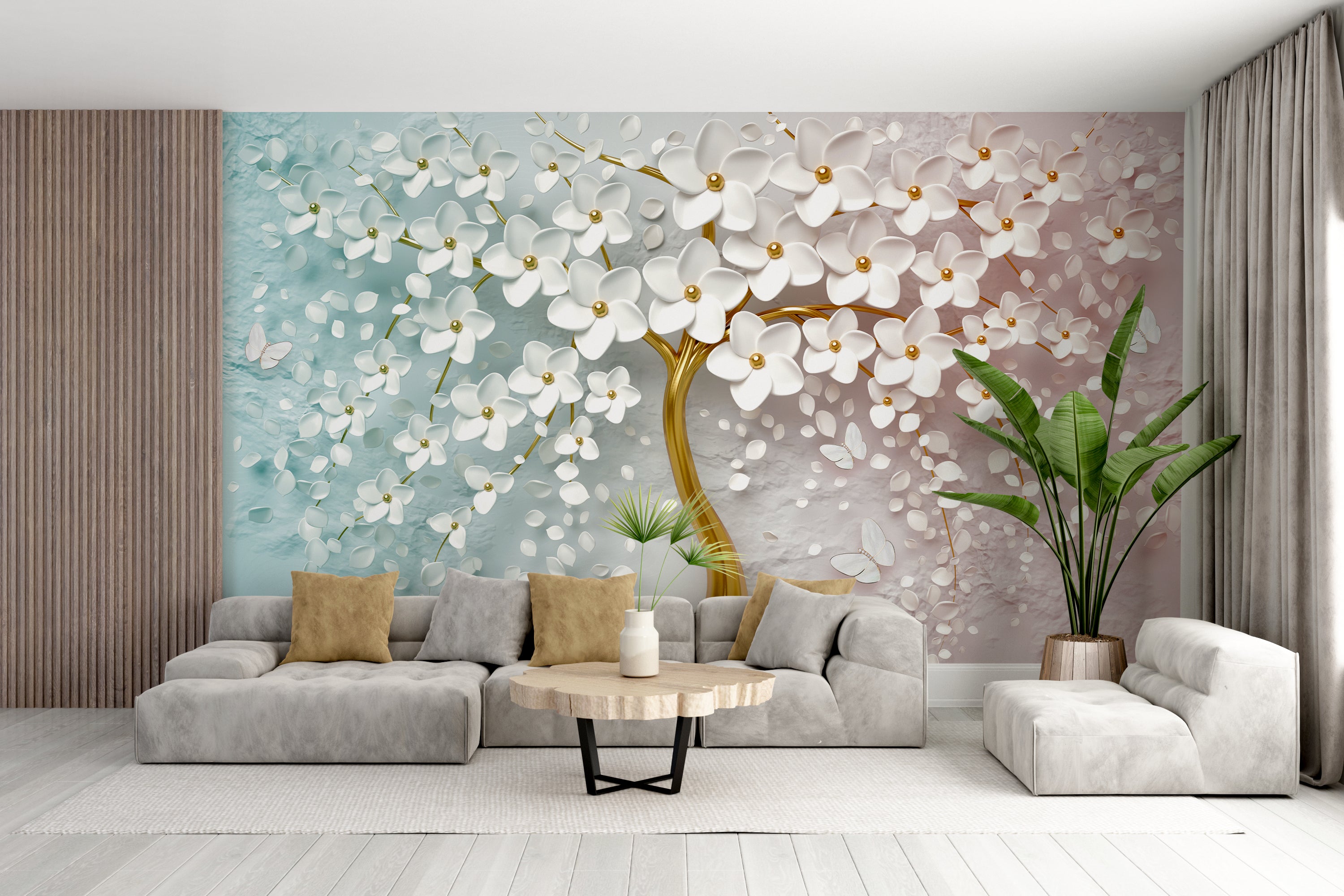 3D Blossom Tree Panoramic Wallpaper