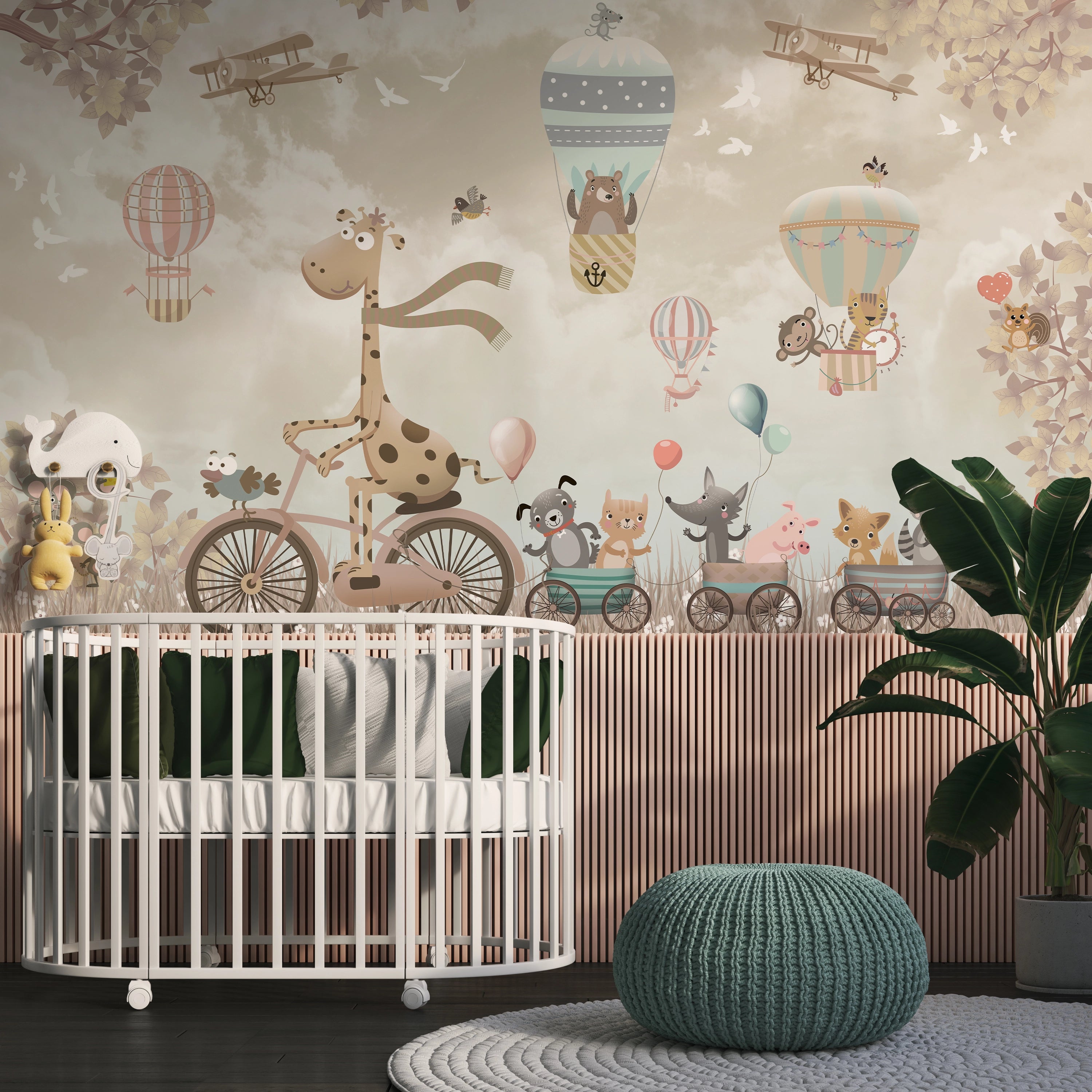 Panoramic wallpaper for children's room - Giraffe &amp; Co