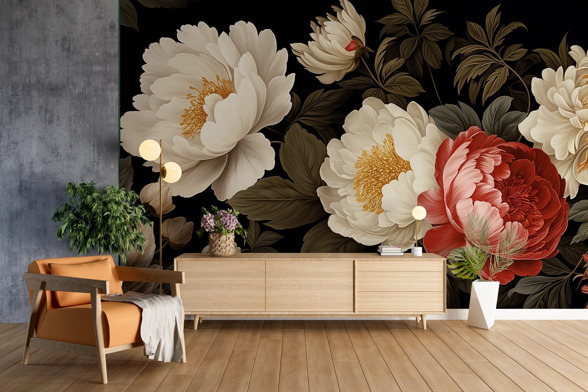 Papier Peint Panoramique Design Floral - Kam & Leon