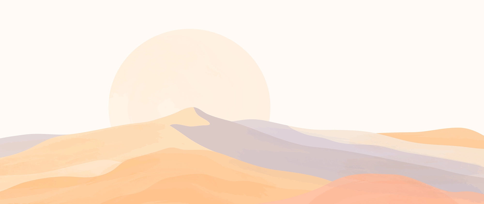 Panoramic Wallpaper Dunes at Dusk