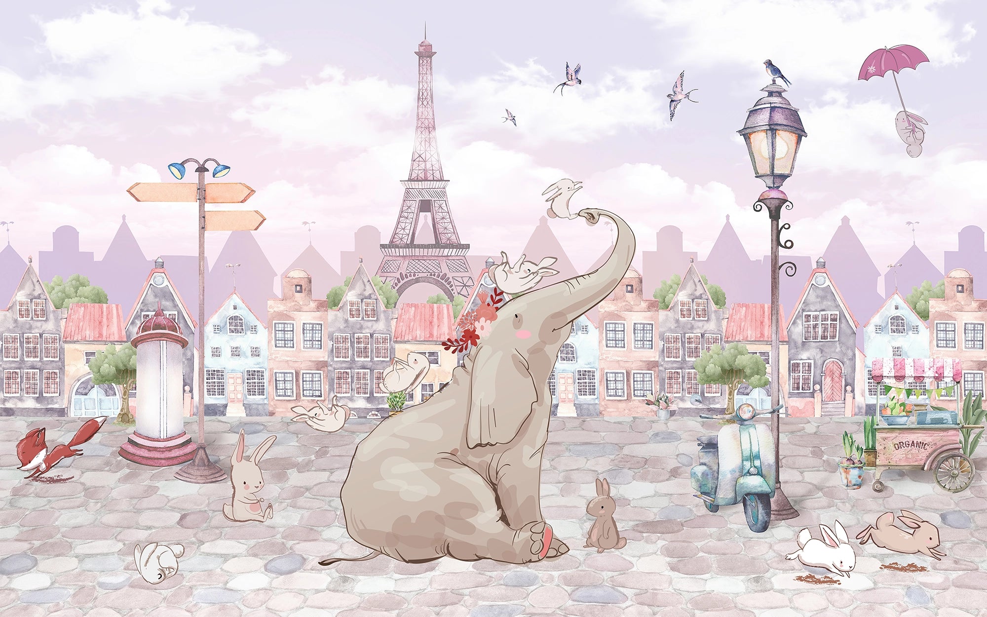 Panorama-Elefant-Tapete in Paris