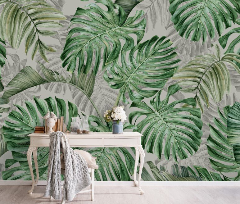 Papier peint panoramique feuilles monstera deliciosa - Kam & Leon