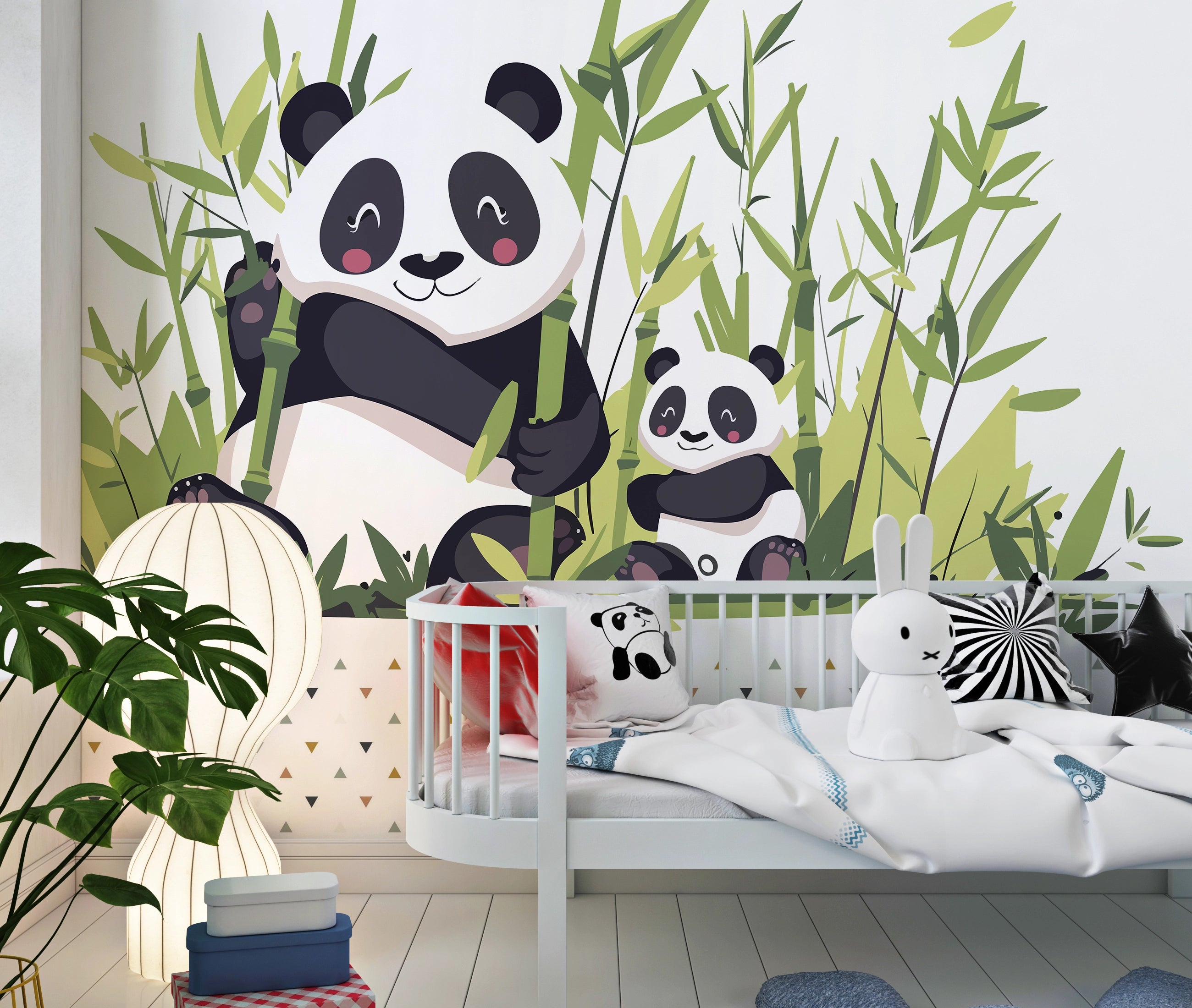 Kleine Pandas-Tapete für das Kinderzimmer