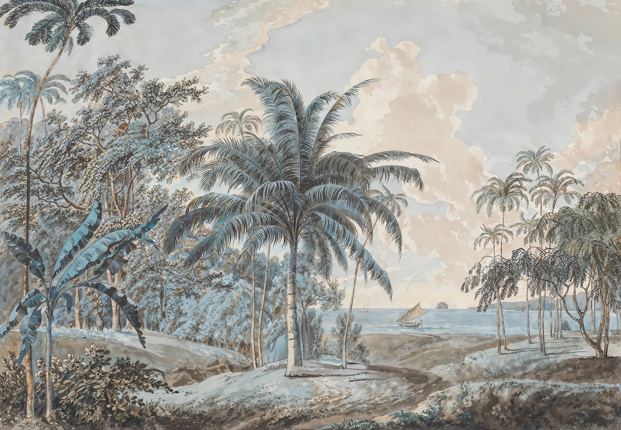 Papier Peint Près de Eucheconing point, Java par Samuel Daniell - Kam et Léon