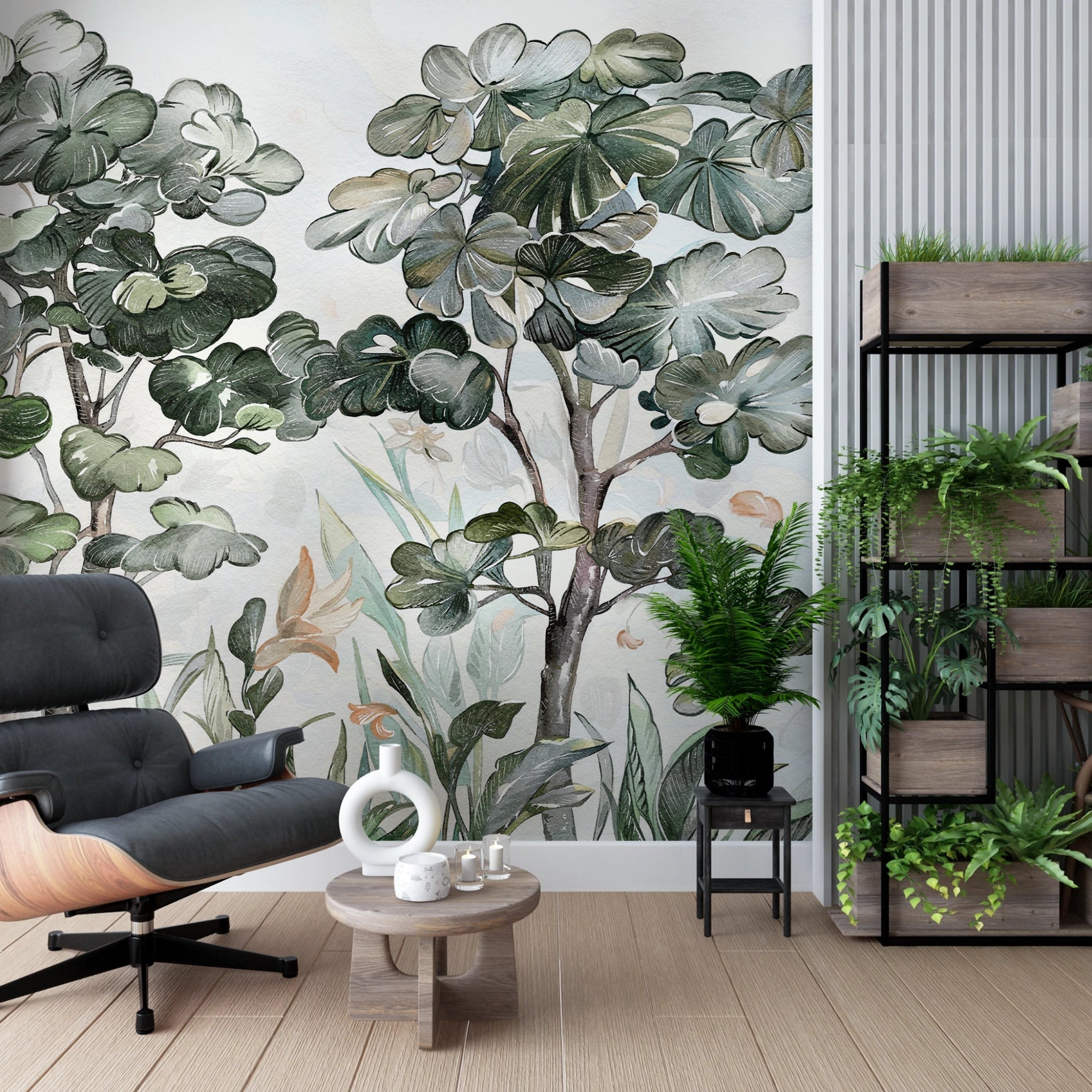 Papier peint sur mesure arbre tropicaux - Kam & Leon