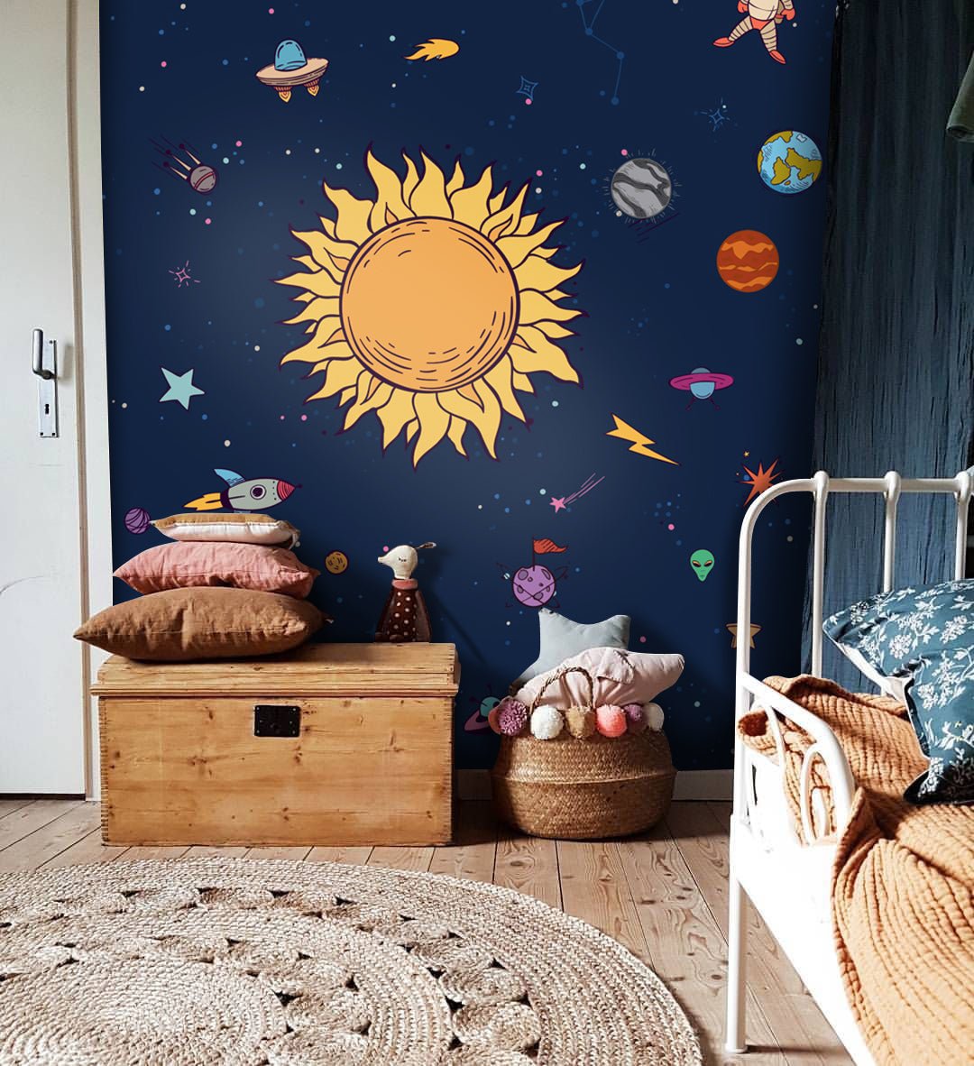 Papier peint système solaire chambre enfant - Kam & Leon