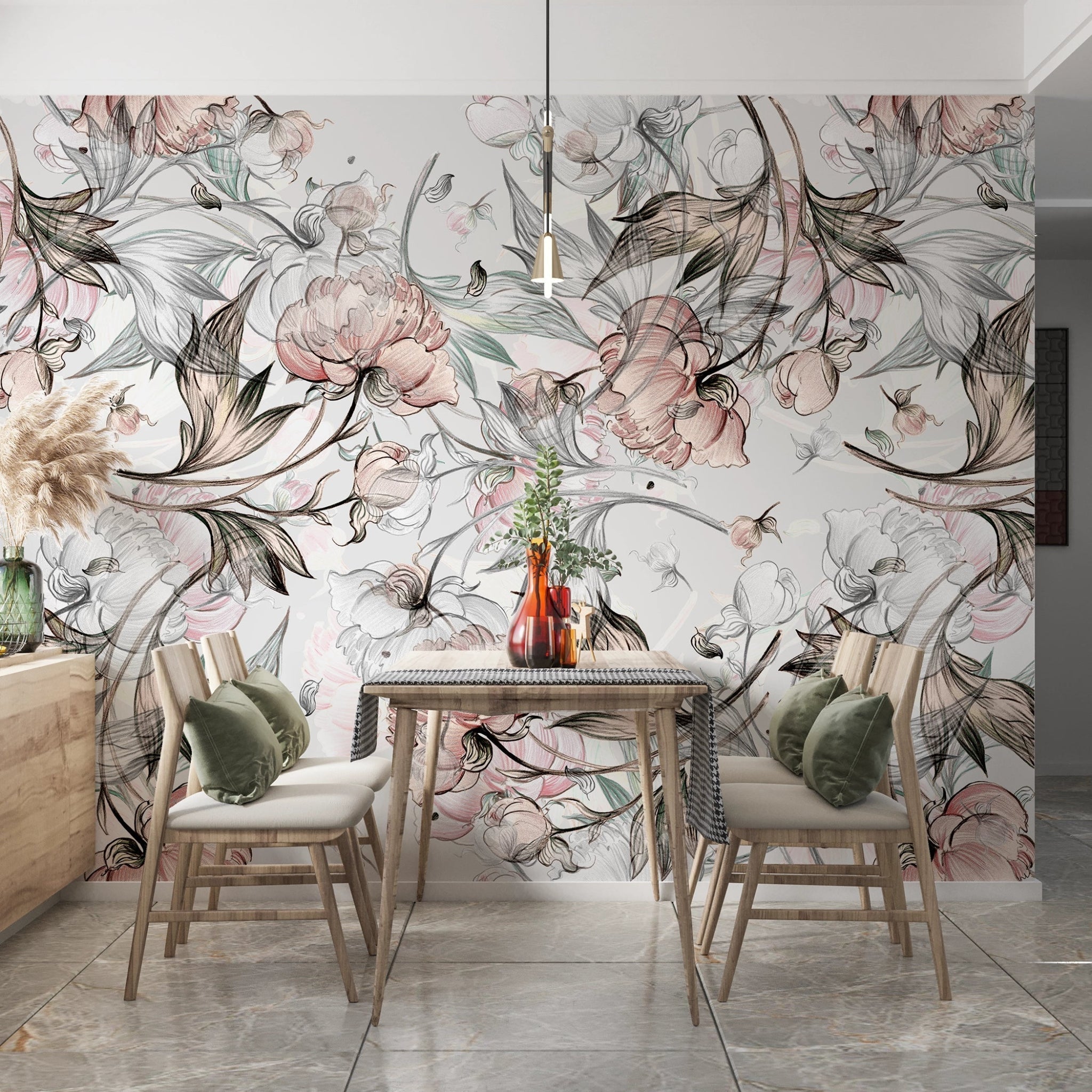 Papier peint tendance Douceur Florale - Kam & Leon