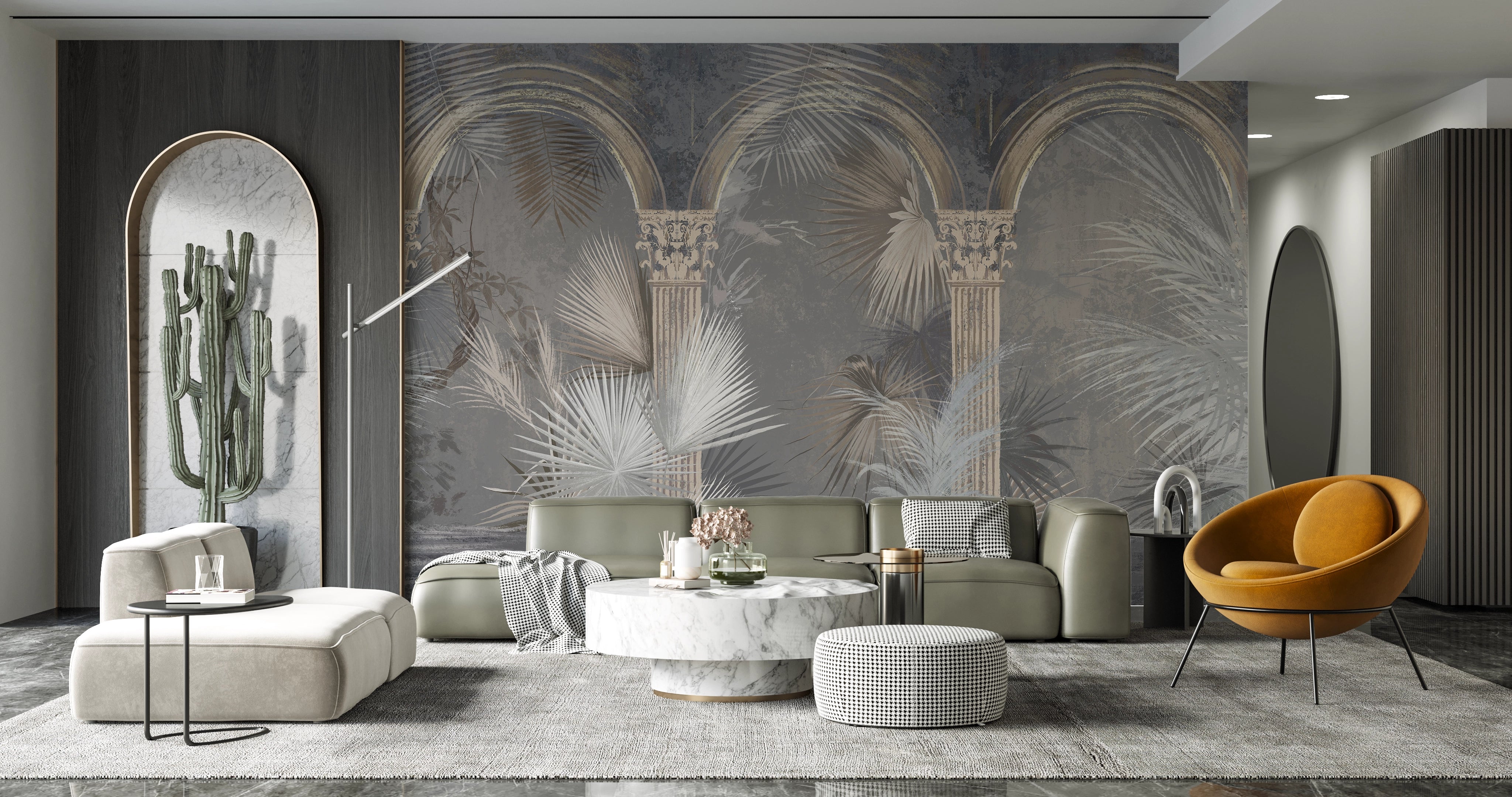 Oasis Antique Trompe L'Oeil Wallpaper